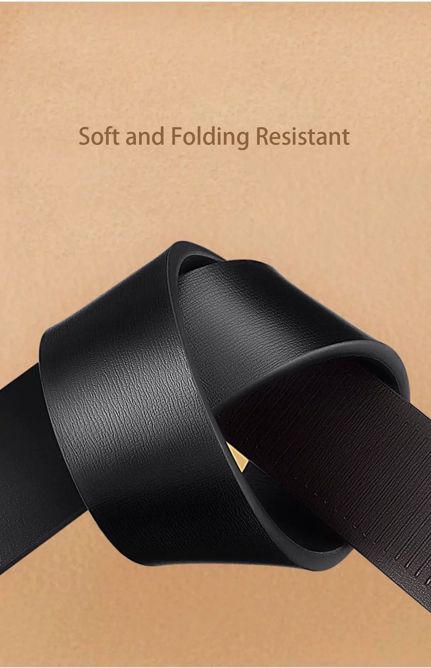Men Leather Belt Black Metal Toothless Automatic Buckle Business Casual PU Leather Men's Fashion High Quality Belt