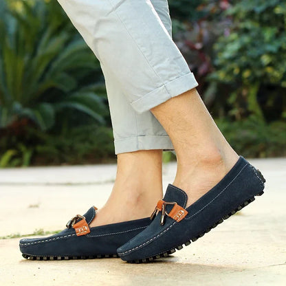 Men Suede Leather Loafers Casual Business Shoes Non-Slip Driving Flats