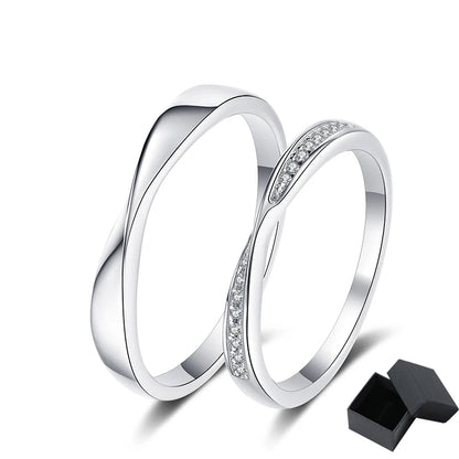 100% 925 Sterling Silver Moissanite Ring for Women Men Couple Ring Valentine's Day Gift White Gold Plated Unisex Band