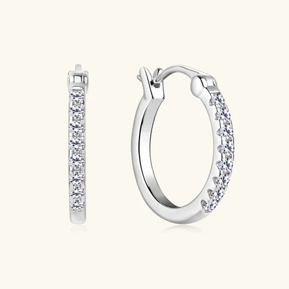 1.8mm D Color Full Moissanite Hoop Earrings for Women Sparkling Wedding Bride Jewelry 100% 925 Sterling Silver Wholesale