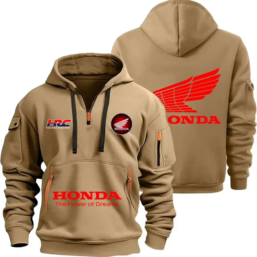 zipper hoodie outdoor sports enthusiasts 2025 new men and women fashion half zipper pocket spring and autumn hoodie