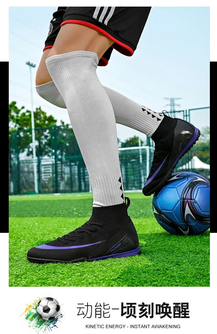 New Men Football Boots Match Outdoor Long Spikes Soccer Shoes Cleats Comfortable Training Sport Adult Breathable Boys Non Slip