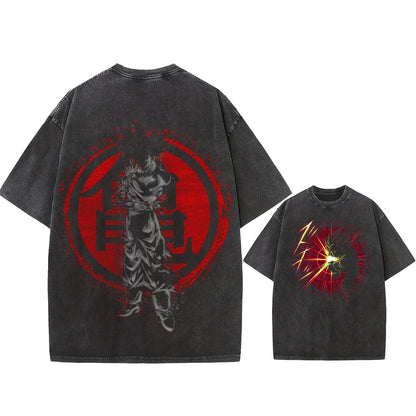 Summer Men's Washes T-shirts Japanese Anime Dragon Ball Torankusu Graphic Clothing Tops Y2K Oversized Cotton DBZ Couple's Tees