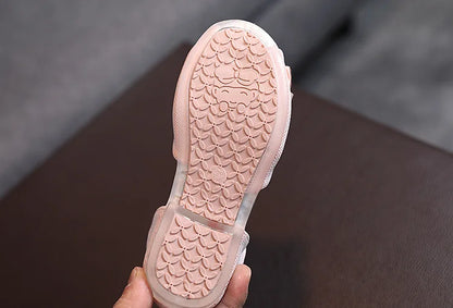 2026 New Children Sandals Rhinestone Bow Wedding Princess Girls Sandal Party Dance Baby Student Flats Kids Performance Shoes