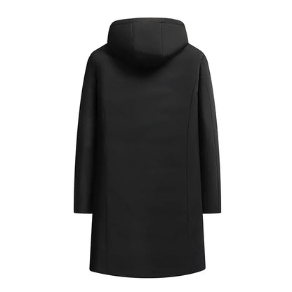 2024 new arrival winter hooded jacket long style sill-like cotton jackets men,mens fashion thicken warm parkas trench coat male