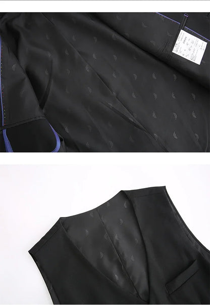 S-7XL Suit New (Blazer+ Vest + Pants) Korean Version of Slim-fit Work Clothes Fashion Business Men Casual Wedding Gentleman Suit