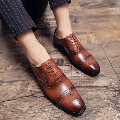 Handmade Fashion Mens Brogue Luxury Big Size 47 Wedding Party Leather Business Oxfords Dress Casual Formal Shoes Loafers for Men