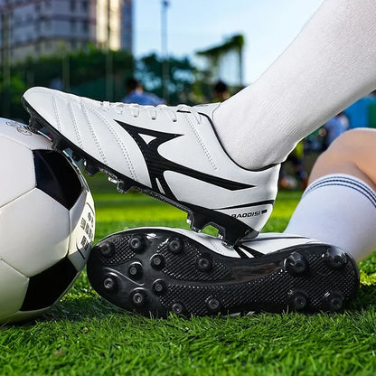 Men Football Boots Soccer Shoes Breathable Professional Turf Outdoor Non-slip Long Spikes Adult Ultralight Training Futsal