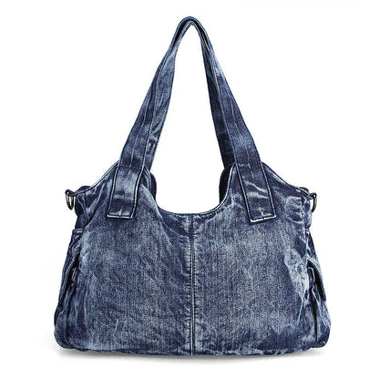 Women's Denim Bag Y2K Vintage Blue Jean Purse and Handbags Crossbody Shoulder Wallet Large Capacity