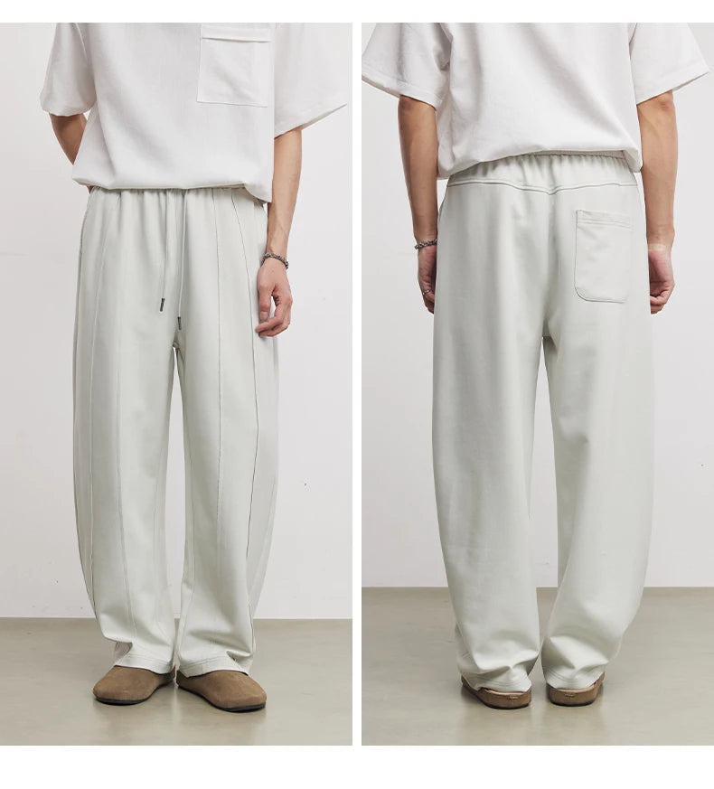 Calças de Moletom Masculinas American Casual Fashion Primavera e Outono 2026 Novas Calças Esportivas Soltas de Camada de Ar Scimitar