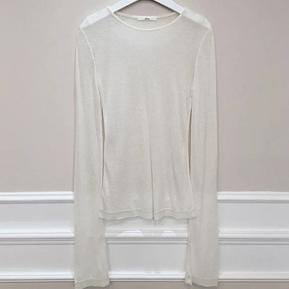 Shirt Women T-Shirt Long Sleeve Korean Style Slim Basic Elasticity Tshirt Top Womens Clothing T Shirt Femme