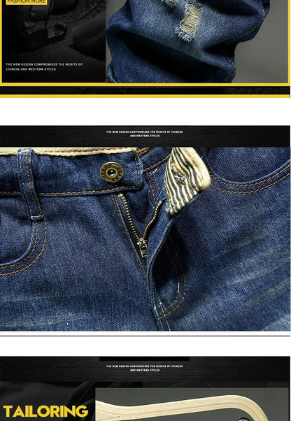 Men Shorts Thin Section Elastic Force Slim Fit Short Jeans