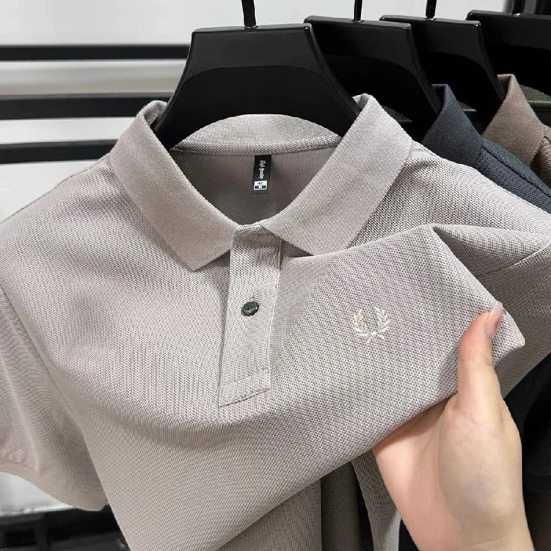 High quality men's heavyweight summer new cotton classic brand embroidered comfortable polo shirt breathable trendy short sleeve