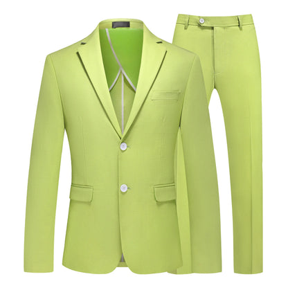 Men's Linen Half Lined 2 Piece Suit Set Lightweight Breathable Blazer & Pants for Spring Summer, Formal Business Wedding