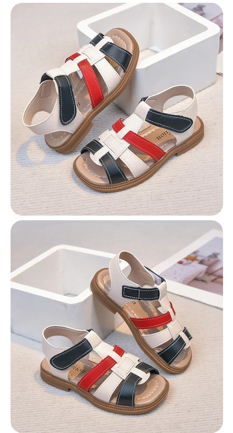 Kids Summer Sandals for Boys Girls Unisex Fashion Open Toes All Match Size 21-30 Children Beach Shoes Anti-skid Breathable Soft