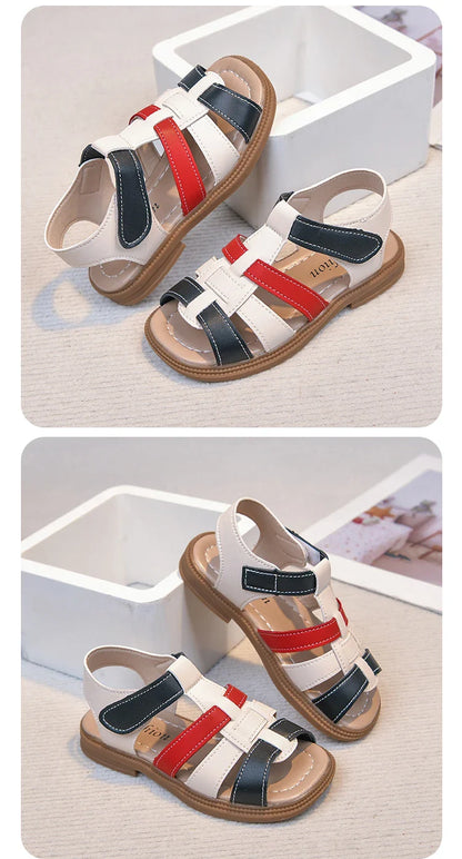 Kids Summer Sandals for Boys Girls Unisex Fashion Open Toes All Match Size 21-30 Children Beach Shoes Anti-skid Breathable Soft