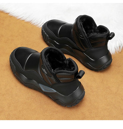 Winter shoes men's high top plush warm cotton shoes, high-quality and fashionable cold resistant outdoor cotton boots snow boots