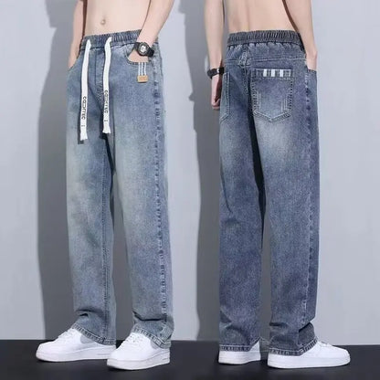 Men's Loose Fit Straight Leg Wide Leg Pants New Spring/Summer Casual American Trendy Brand Boys' Casual Jeans