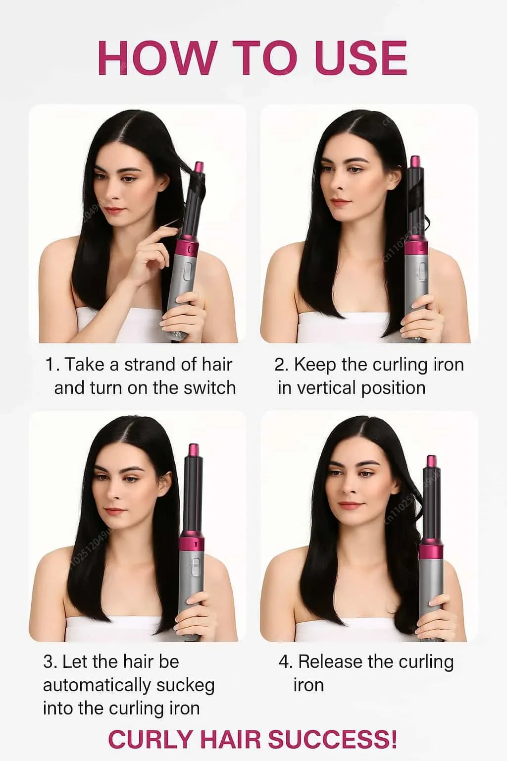 5 In 1 Professional Hair Dryer Hot Air Comb Brush With Curling Iron And Hair Straightener For Salon Quality Hair Styling