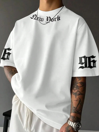 New York Men Cotton TShirt Streetwear Hip Hop Casual Comfort Trendy Vibe