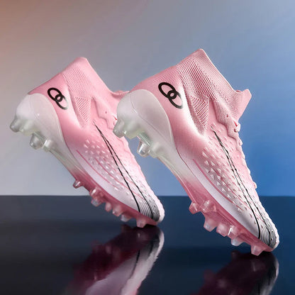 New Men Soccer Shoes Long Spikes Ultralight Football Boots Breathable Sneakers Indoor Match Cleats Training Drop Shipping