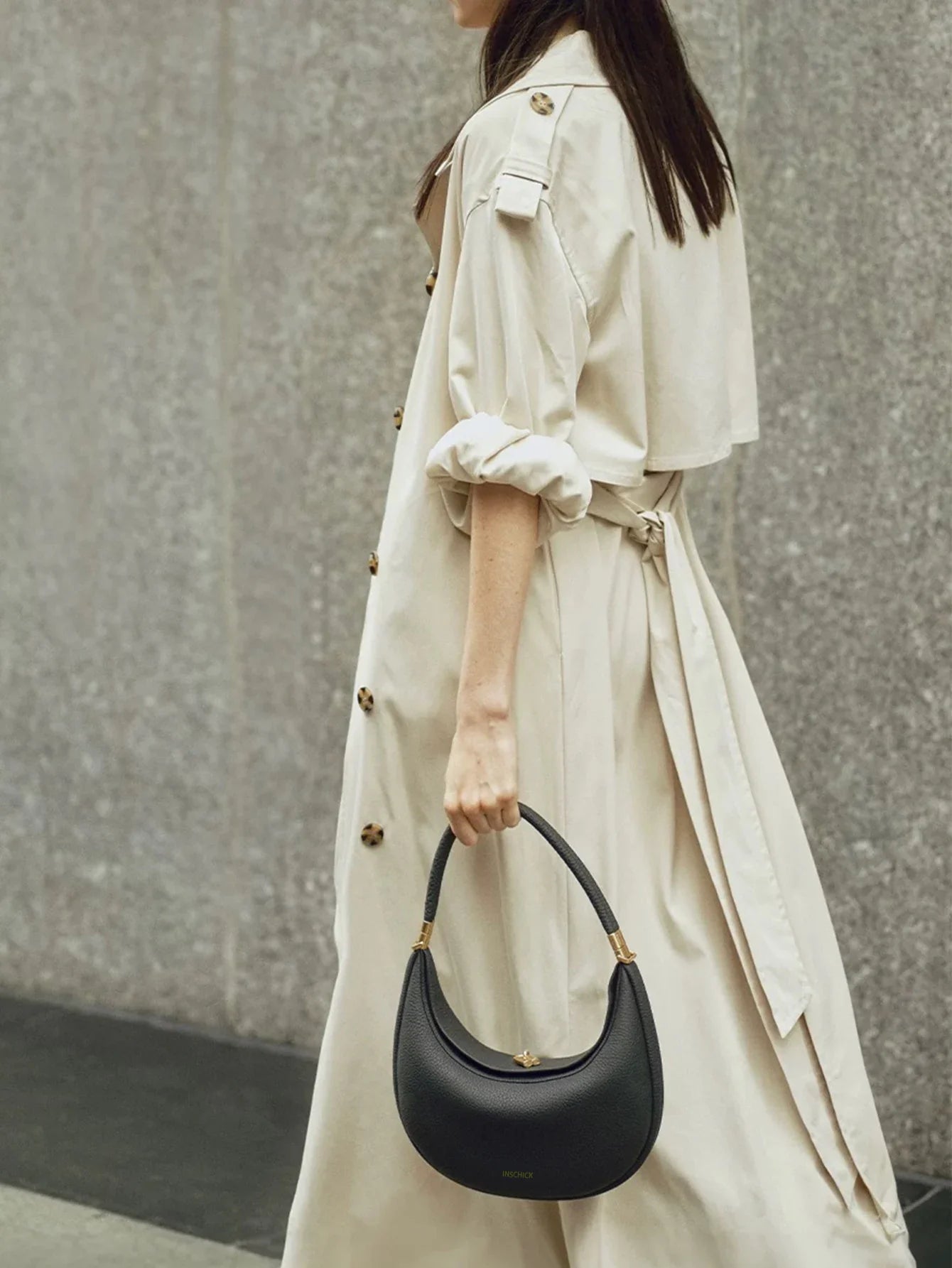 Fresh and casual versatile pine crescent bag, fashionable and luxurious one shoulder armpit bag