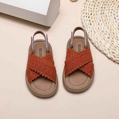 Girl Summer Sandals Classic Fashion Ethnic Style Kids Beach Sandals Fashion Open-toe Versatile Children Non-slip Causal Shoes