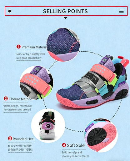 Children‘s Basketball Shoes Non-slip Breathable Training Sneakers Sport Boys Outdoor Comfortable Running Shoes