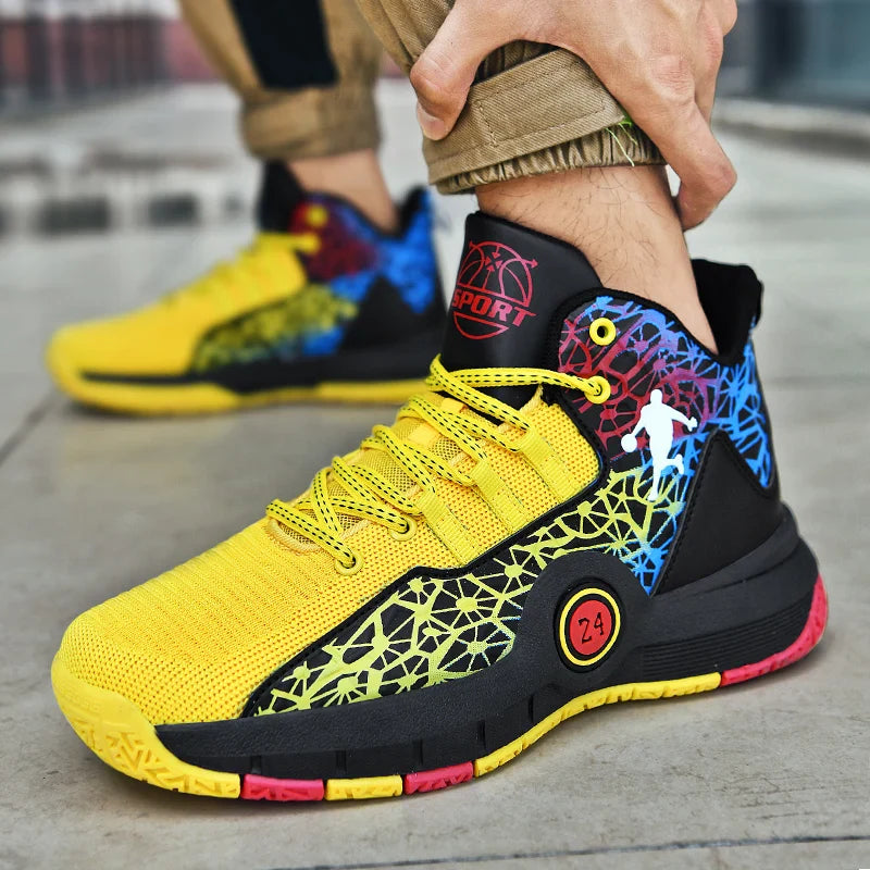 Kids Basketball Shoes Anti-slip High-Top Basketball Combat Boots Boys Girls Cushioned Trainers Children‘s Ankle Support Sneakers