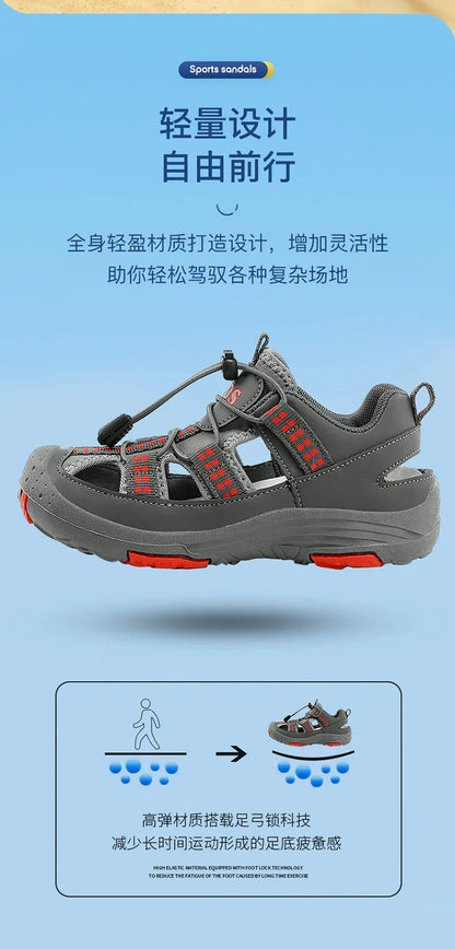 Summer New Children's Outdoor Beach Sandals Anti slip and Wear Resistant Mountaineering Shoes Fashion Casual Breathable Sandals