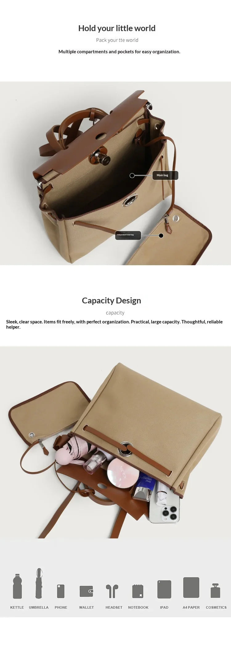 Fashionable Versatile Handbag 2026 New Style Premium Feel Stylish Single Shoulder Tote Bag Casual Commute Crossbody Bag