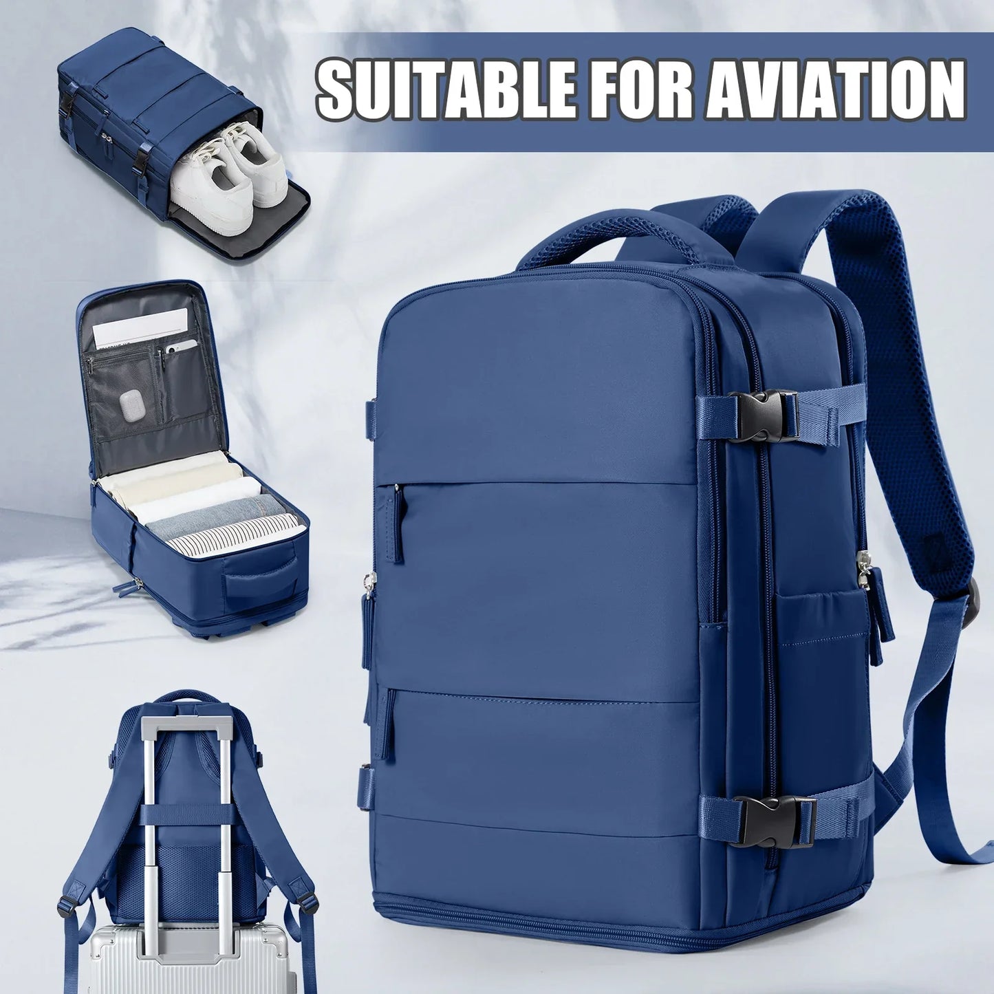 Travel Backpack for Women Men, Ryanair Backpack 40x20x25 Cabin Airplane Luggage EasyJet 45x36x20 Backpack Business Laptop Bag