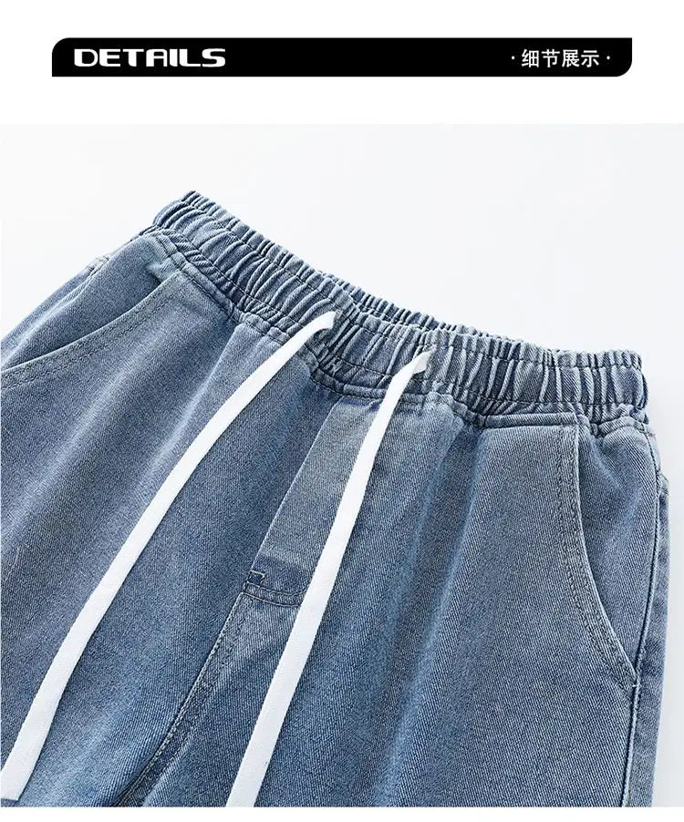 Calça Jeans Masculina Primavera Outono Tendência High Street Reta Perna Larga Roupas Masculinas Calça Jeans Corte Reto