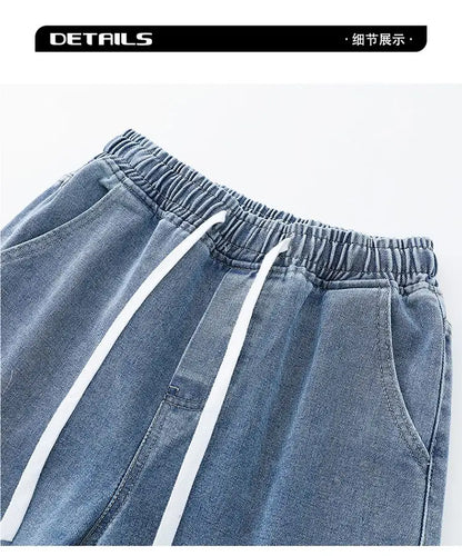 Calça Jeans Masculina Primavera Outono Tendência High Street Reta Perna Larga Roupas Masculinas Calça Jeans Corte Reto
