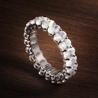 D VVS1 3*5mm Oval Moissanite Rings for Women Men Engagement Wedding Eternity Bands with GRA s925 Sliver Plated 18k Ring