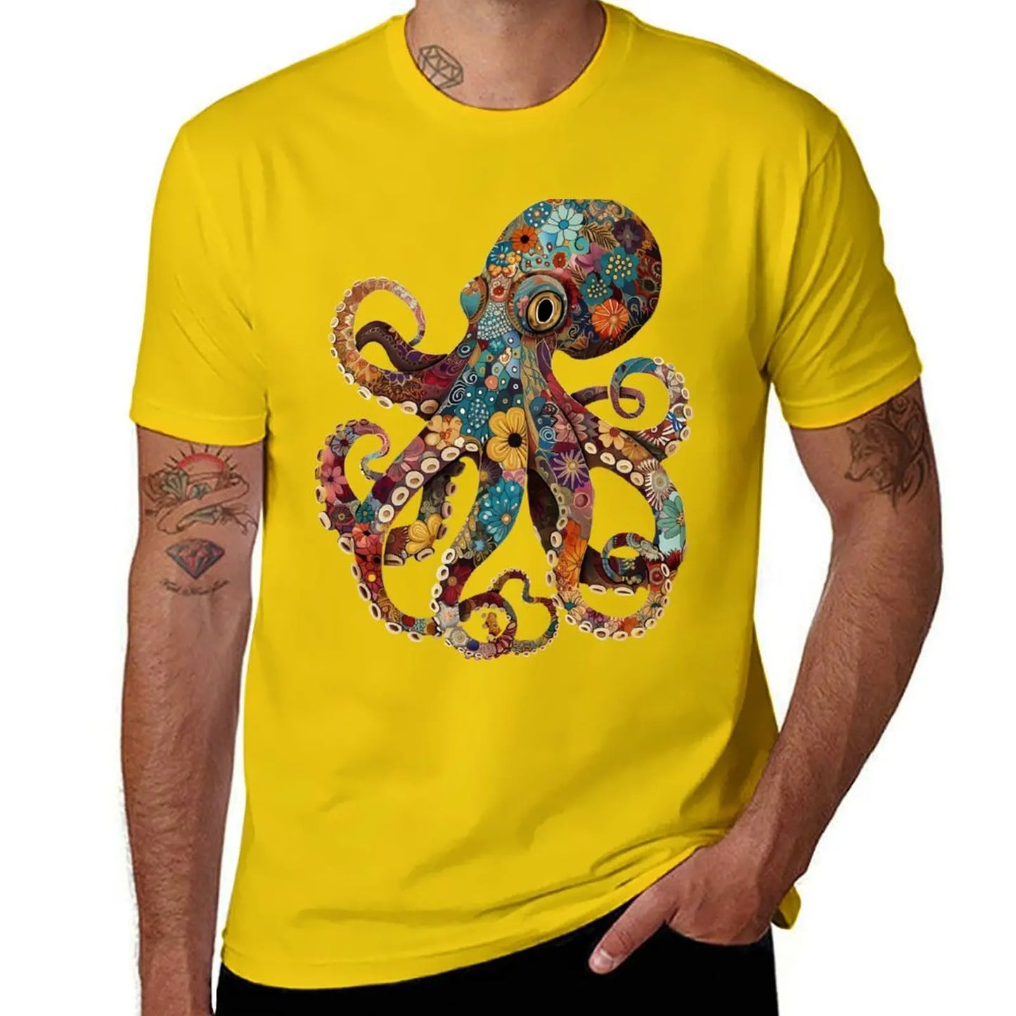 Full color octopus T-Shirt quick drying korean fashion summer tops Aesthetic clothing funny t shirts for men