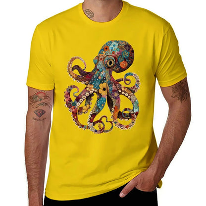 Full color octopus T-Shirt quick drying korean fashion summer tops Aesthetic clothing funny t shirts for men