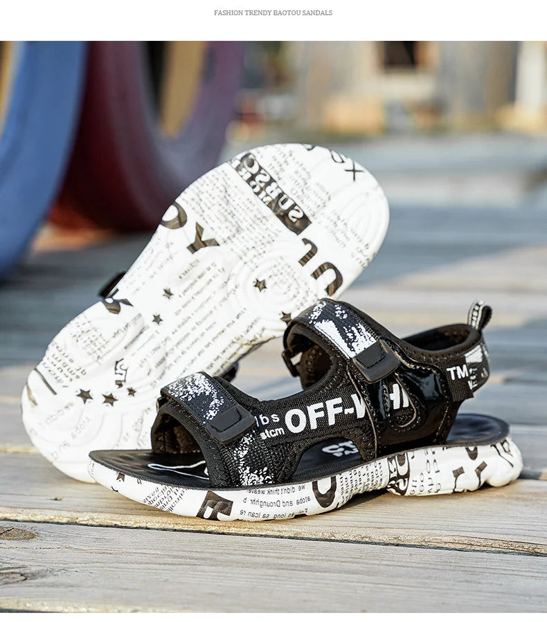 New Style 2025 Summer Kids Sandals Fashion Sandalias Childrens Shoes Non-slip Soft Bottom Beach Boys Sandals For Child
