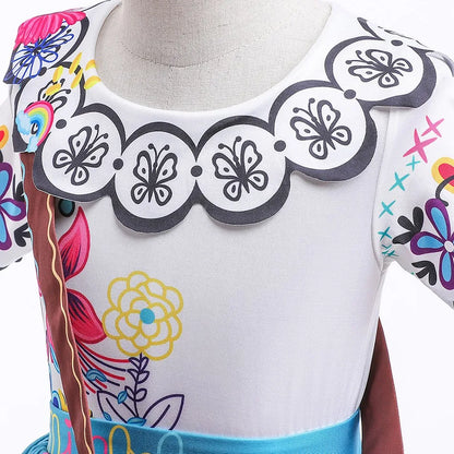 Children Princess Dress Kids Flower Madrigal Cosplay Costume Girls Mirabel Christmas Halloween Clothes Summer Outfit 2-10 Years