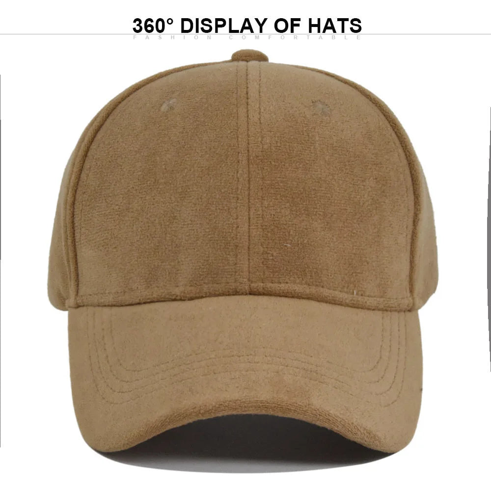 Solid Suede Retro Baseball Caps For Men Women Spring Autumn Street Snapback