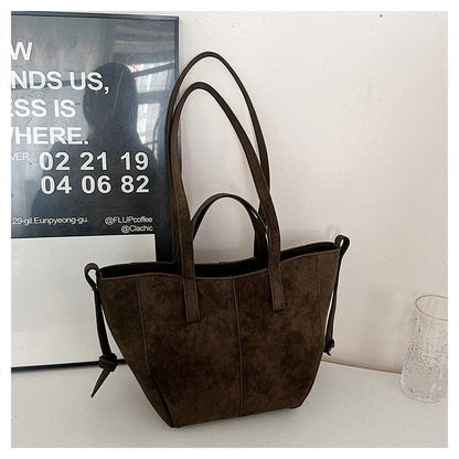 2025 Hot Sale Autumn Soft Women's Handbags Faux Suede Solid Color Large Capacity Shoulder Bag Casual Versatile Ladies Bags