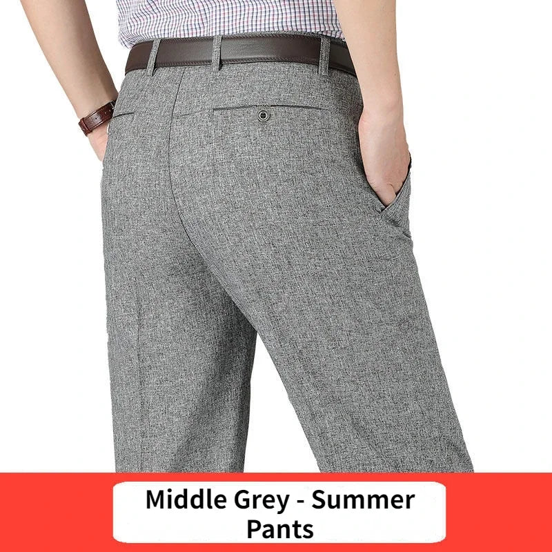 New Men's Autumn Thick Summer Thin Casual Suit Pants Classic Business Fashion Stretch Trousers Male Brand Clothes GOZBKF