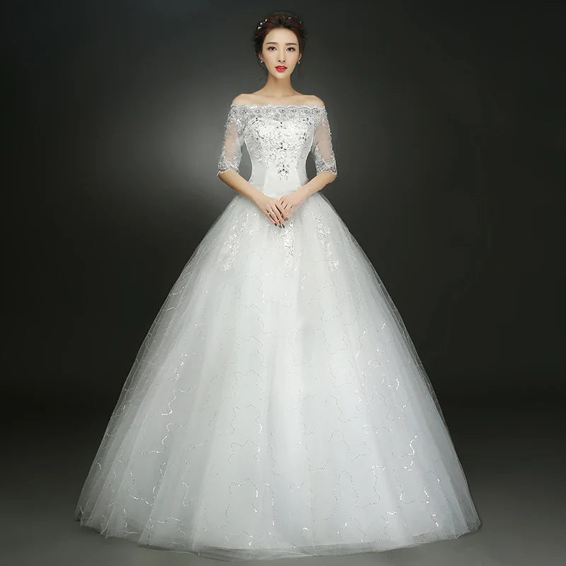 Wedding Dress Wholesale Lace up Embroidery Bride Marriage Dresses White Ball Gown Factory Christmas Carnival Plus Size