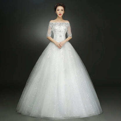 Wedding Dress Wholesale Lace up Embroidery Bride Marriage Dresses White Ball Gown Factory Christmas Carnival Plus Size