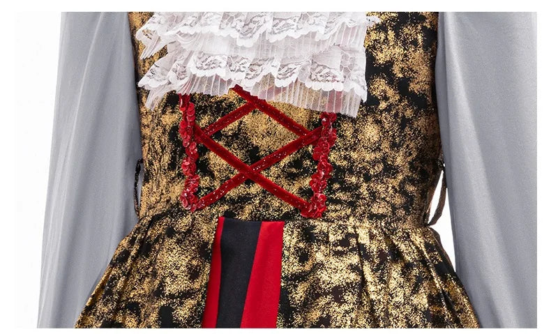 3-10 years old new Halloween party cosplay movie girl princess dress striped long-sleeved lace dress Disguise Clothes Pirate Cos
