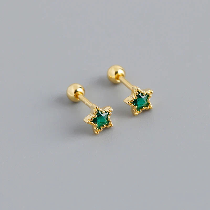 925 Sterling Silver Fashion Korean Petal Screw Bead Stud Earrings for Women Charm Ear Bone Piercing Jewelry Accessories