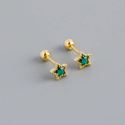 925 Sterling Silver Fashion Korean Petal Screw Bead Stud Earrings for Women Charm Ear Bone Piercing Jewelry Accessories