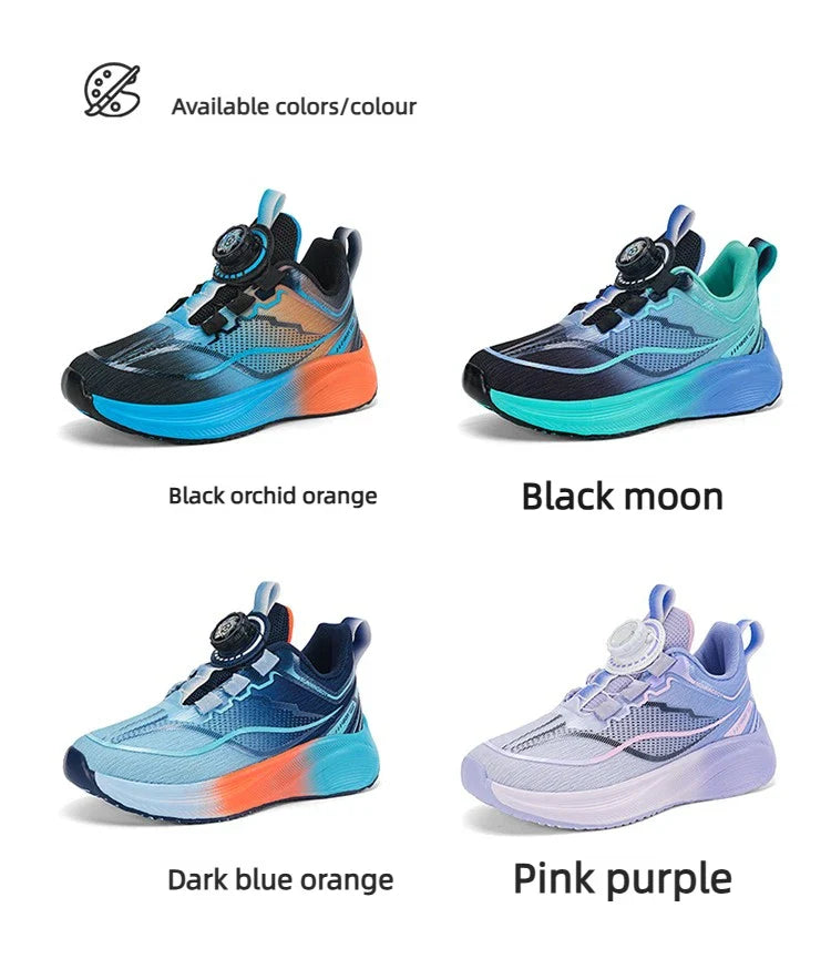 Outdoor Lace-up Boys Girls Knit Jogging Shoes Gym Sneakers Children‘s Basketball Shoes Non-slip Breathable Sports Training Shoes