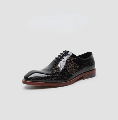 New Patent Leather Mens Formal Shoes Luxury Handmade Comfortable Genuine Leather Designer Green Blue Wedding Social Shoes Man