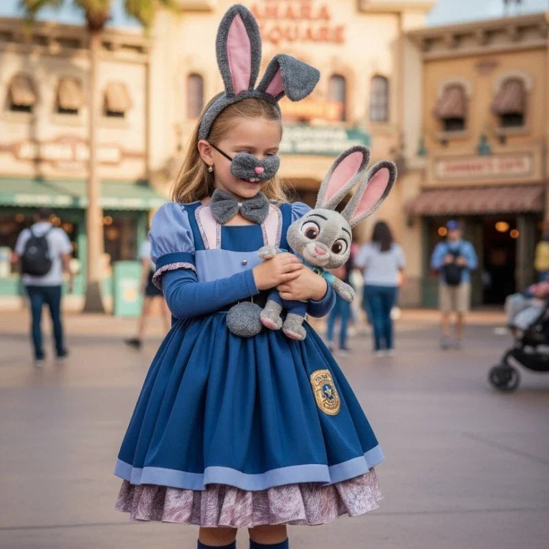 Fantasia de Judy Hopps Zootopia para Cosplay, Vestido de Roleplay para Menina, Fantasia Clássica de Halloween, Apresentação, Presente de Aniversário para Menina